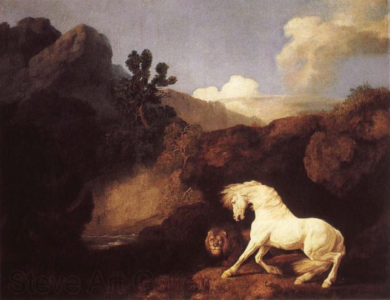 George Stubbs Hasta who become skramd of a lion Norge oil painting art